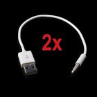 2x Usb Sync Charge Cable For Apple Ipod Shuffle 1st/2nd/3rd/4th/5th Gen 1g/2g/3g