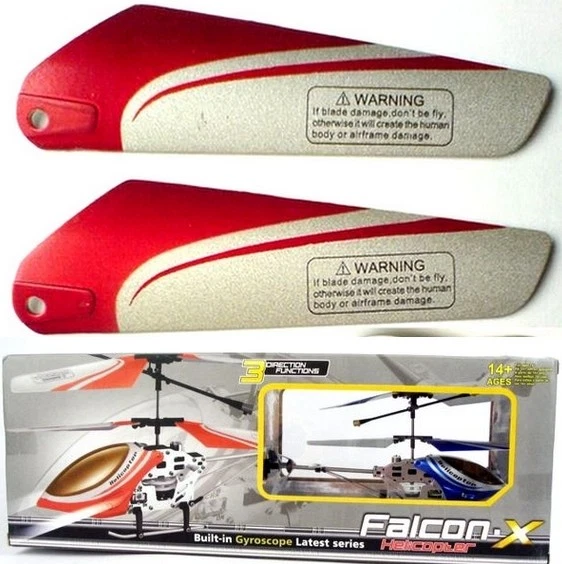 4 Rotorblätter B "OBEN" rot für Metall Mini Koaxial RC Falcon X 777 - Bild 1 von 1