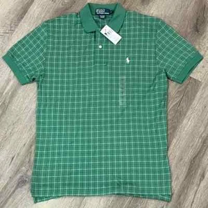 NWT Polo Ralph Lauren Size Small Classic Fit Green Windowpane Check Polo Shirt - Picture 1 of 5