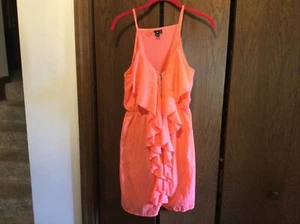 Windsor Women Coral Cocktail Dress M With Full Length Front Zipper - Picture 1 of 4