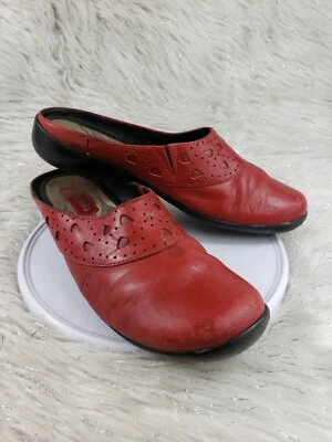Zapatos cómodos informales AZALEIA para mujer de cuero rojo deslizables talla 8 M Foto 1 de 4