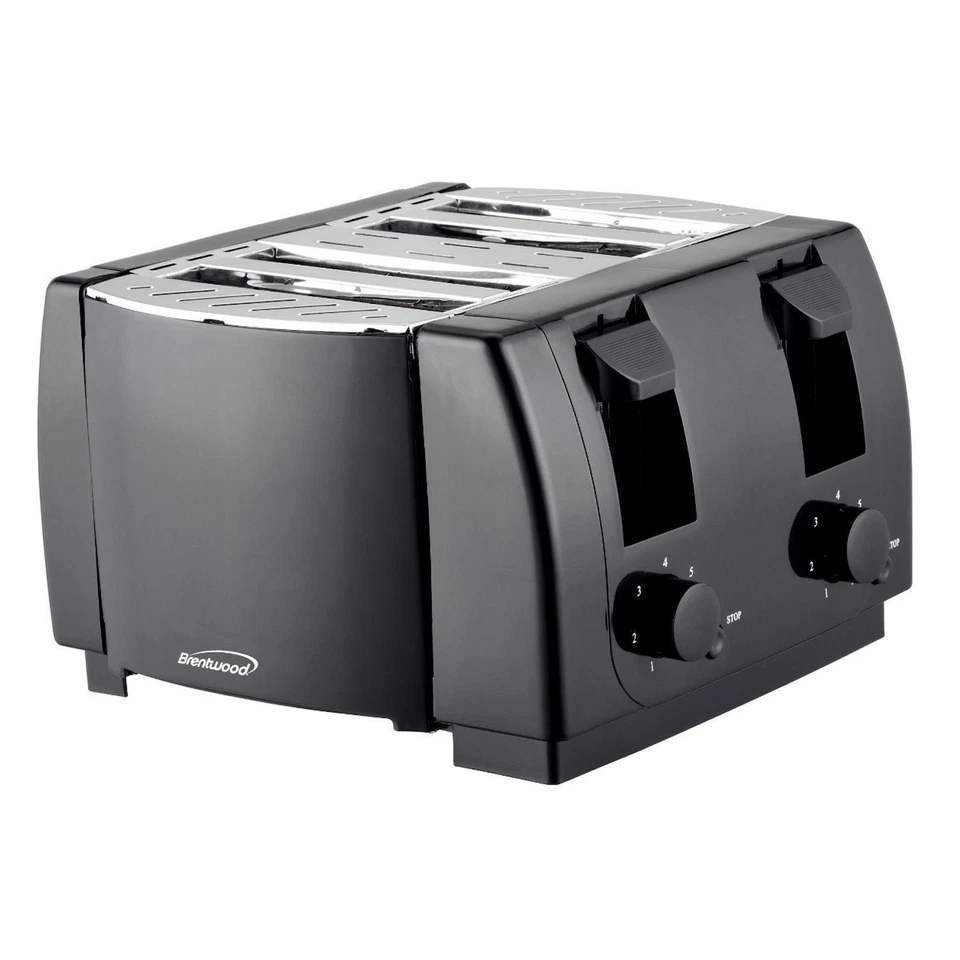 Brentwood Appliances Cool Touch 4-slice Toaster Black Btwts285