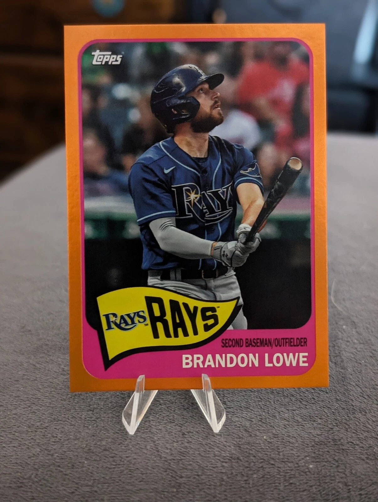 2023 Topps Archives - 1965 Topps #196 BRANDON LOWE #/15 Orange Hot Foil