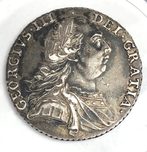 1787 George III Shilling ( silver ) VERY Nice - Picture 1 of 4