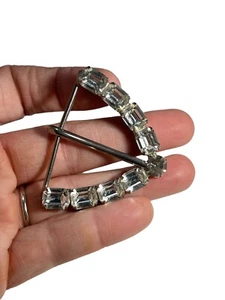 Vintage 80er Jahre klar Strass Akzent Silber Gürtel Buck Accessoire RETRO - Bild 1 von 4