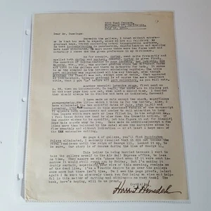 Harriet Hinsdale Screenwriter Book Review 1950 Signed Letter - Picture 1 of 6