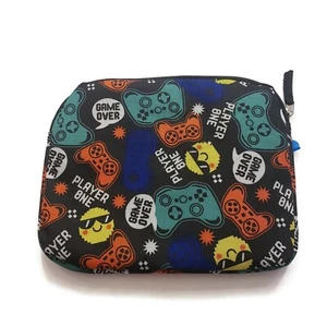 Video Game Theme 11" Makeup Jewelry Travel Bag Pouch Purse Player One Game Over - Picture 1 of 12