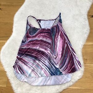 Gymshark Purple White Swirl Pattern Lightweight Vest Top Size Xs Gym Sports