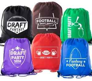 Bolsas de draft de fútbol de fantasía | Mochilas con cordón para fiestas de fútbol de fantasía - Imagen 1 de 37
