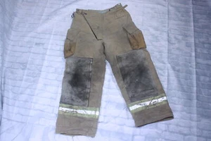 Pantaloni bunker vintage vigili del fuoco affluenza di Quest taglia 30" x 29" - Made 1987 - Foto 1 di 21