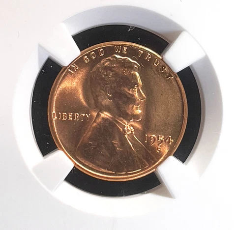 1954 S 1c Lincoln Wheat Cent NGC MS66 RD Cover