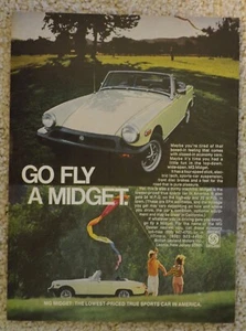 Pubblicità stampa originale auto sportiva MG Midget 1977 Kite Sunshine - Foto 1 di 1
