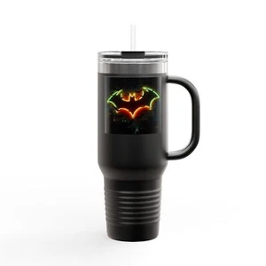 Batman Insulated Travel Mug, 40oz Stainless Steel Tumbler, Handle, Straw, Lid - Picture 1 of 33