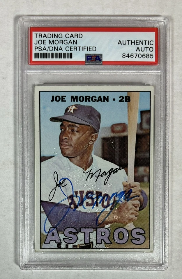 1967 Topps JOE MORGAN HOF PSA SIGNED AUTO Baseball Card#337 ASTROS  (d. 2020) - Image 1 of 2