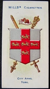No.24 CITY OF YORK Borough Arms 2nd Series (1-50) by W.D.& H.O.Wills 1906 - Picture 1 of 1