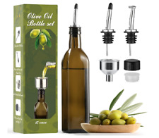 AOZITA 17Oz Glass Olive Oil Dispenser - Oil and Vinegar Cruet Bottle