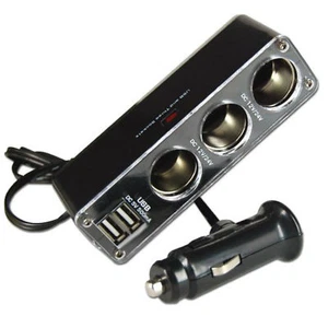 12V / 24V 3.1A TRIPLE CAR POWER ADAPTER MULTI SOCKET WITH TWIN USB DUAL PORTS UK - Picture 1 of 2
