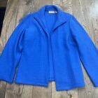 Chico's 100% Wool Open Cardigan Jacket Blazer, Blue Women's Size 0