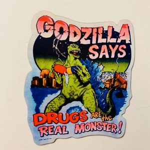 DRUGS ARE THE REAL MONSTER GODZILLA DIE-CUT VINYL FRIDGE MAGNET JUST SAY NO - Picture 1 of 2
