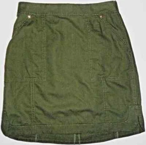 White House Black Market Ivy Deep Olive Hue Casual Linen Skirt Size 2 NWT - Picture 1 of 1