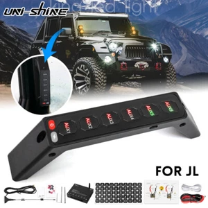 For 2018-2023 Jeep Wrangler JL Gladiator JT Grab Handle RGB 6 Gang Switch Panel - Picture 1 of 11