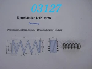 DRUCKFEDER DIN 2098  1,25 x 10 x 29,5  VE: 10 STÜCK - Bild 1 von 1