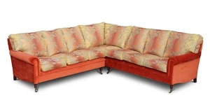 GEORGE SMITH SIGNATURE LARGE 7 SEATER CORNER SOFA WITH VELOUR FLORAL UPHOLSTERY - Picture 1 of 12