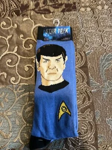 Star Trek Spock TOS Men's Casual Crew Socks 2 Pair Pack Shoe Size 6-12 - Picture 1 of 2