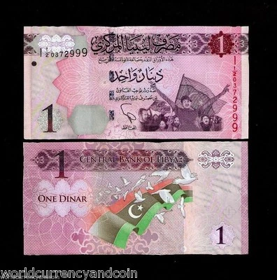 LIBYA  1 DINAR  P-76 2013  X 100 Pcs  Lot FULL BUNDLE PIGEON UNC REVOLUTION NOTE - Image 1 of 2