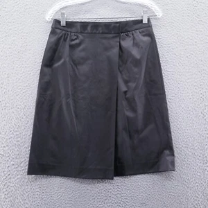 Talbots Womens Faux Wrap Satin Skirt 2 Black Straight Elegant Dressy NEW - Picture 1 of 13