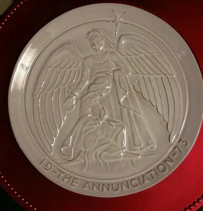 FRANKOMA CHRISTMAS PLATE FOR 1973" THE ANNUCIATION" ORIGINAL SIGNED - Picture 1 of 6