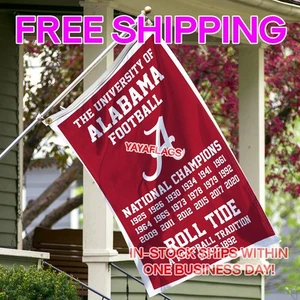Alabama Football Fans 3x5 ft Flag National Champions Man Cave Wall Banner - Picture 1 of 15