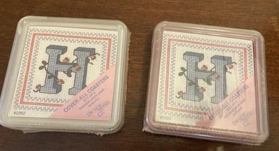 Lote de 4 Posavasos Cuadrados Punto de Cruz NUEVO NUEVO EN PAQUETE Foto 1 de 2