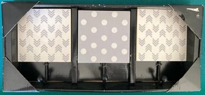 JUEGO DE 3~ASPECTO CERÁMICA~ GANCHOS DE PARED~PATRONES DE GALONES Y LUNARES~JLA HOME~NUEVO~CAJA - Imagen 1 de 3
