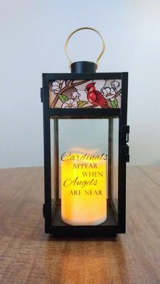 Cardinal Lantern Flameless Candle 10 Inches Tall Tabletop or Hanging - Image 1 of 4