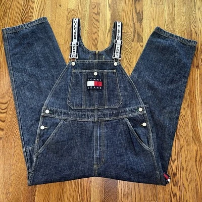 Y2K Tommy Hilfiger Baggy  Bib Overalls - Size M - Image 1 of 4