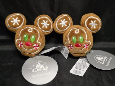 Juego de 2 peluches navideños de Mickey Mouse pan de jengibre orejas diadema Disney Create 2025 Foto 1 de 4