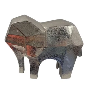 Cubist Modern Style Elephant Cast Metal Industrial Art Sculpture - Picture 1 of 7