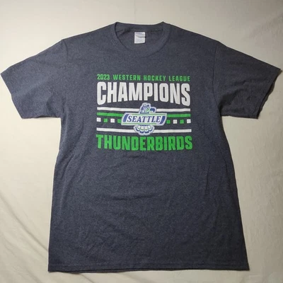 Sz M 2023 Western Hockey League Champion Seattle Thunderbirds Shirt Port Company - Image 1 of 4