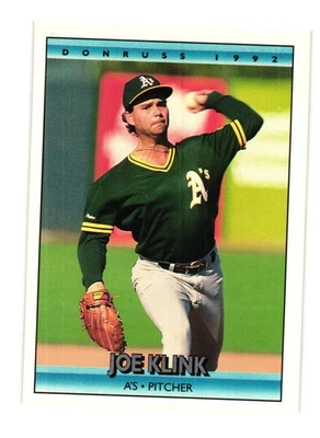 1992 Donruss #183 Joe Klink Oakland Athletics - Image 1 of 2