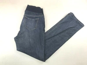 Planet Motherhood Maternity Demi Panel Bootcut Jeans, Dark Wash, Large - Picture 1 of 4