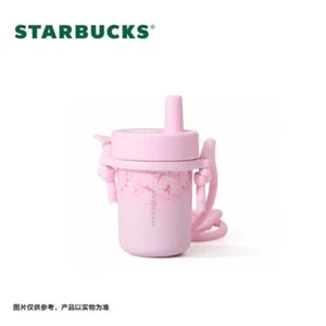 Nuova tazza isolata 2025 Cina Starbucks fiori di ciliegio rosa paglia acciaio inox - Foto 1 di 5