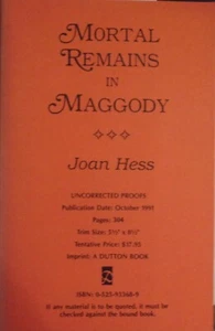 Joan Hess, Mortal Remains in Maggody, advance proof copy, signed - Picture 1 of 2