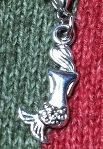 Mermaid 2 Sided Charm Tibetan Silver Bookmark Cross Stitch Scrapbooking Bracelet - Picture 1 of 1