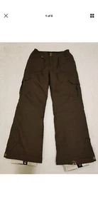 Roxy Ski Snow Pants Shell Lined Brown Girls Size Large - Picture 1 of 6