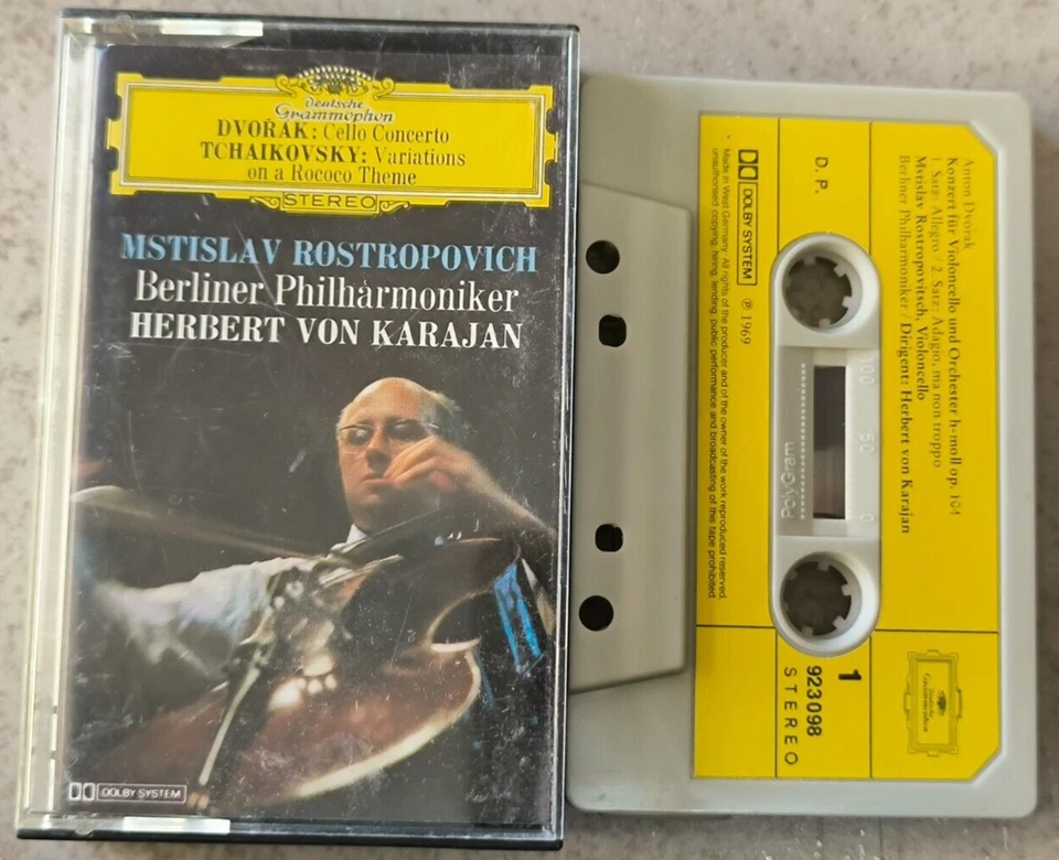 Dvorak / Tchaikosky - Cello Works Rostropovich Karajan WG DG Cassette NM - Image 1 of 1