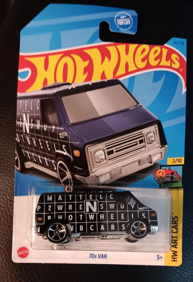 Hot Wheels- HW Art Cars 2/10- 70s Van- 16/250 Black- NEW UNOPENED  - Image 1 of 1