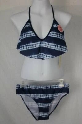 NEW Womens 2 piece Bikini Swimsuit Set Size Large Blue Ladies Bathing Suit Pool - Image 1 of 2