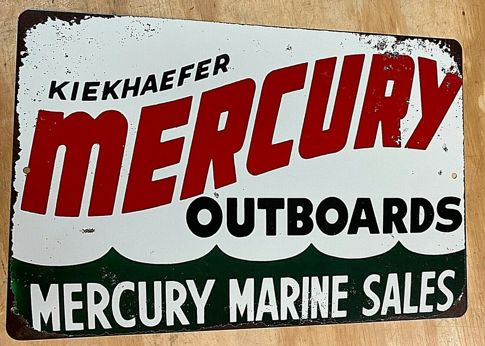 Mercury Outboard Motor Marine Sales 12" x 18" Metal Tin Aluminum Sign  - Image 1 of 1