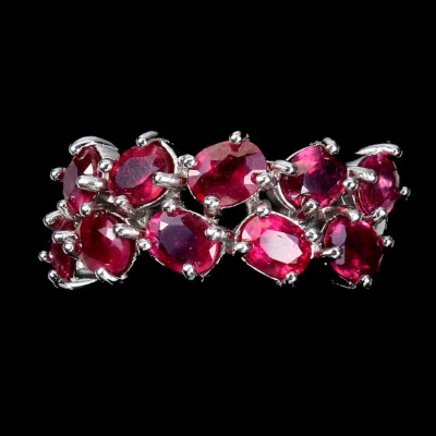 925 Sterling Silver Ring Oval Ruby Natural Gemstone Jewelry Size 7 Gift - Image 1 of 4